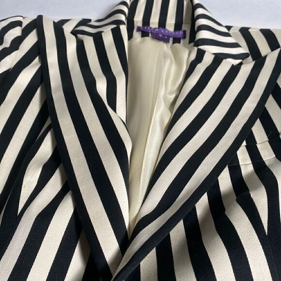 Ralph Lauren Collection ~ Spring 2008 Runway Black & White Stripe Cotton Jacket - Picture 7 of 16